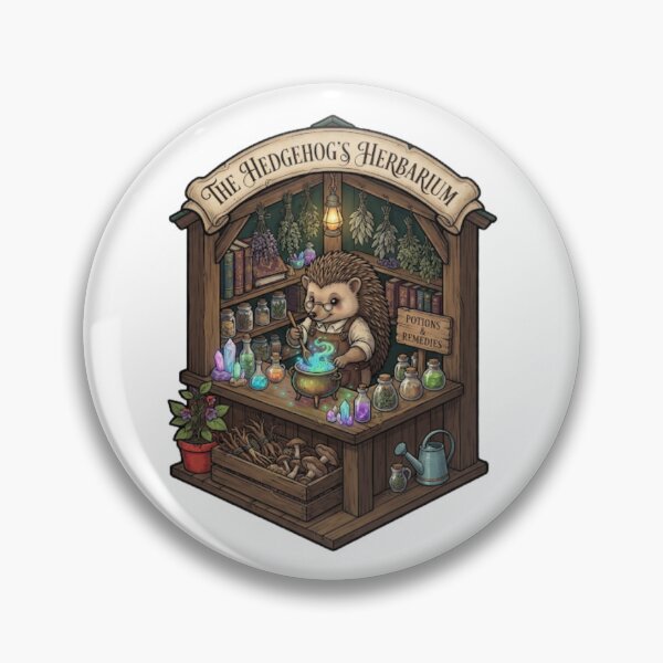 Item preview, The Hedgehog's Herbarium | Enchanted Potion Apothecary | Cottagecore Hedgehog Magic Shop designed and sold by MrDev.