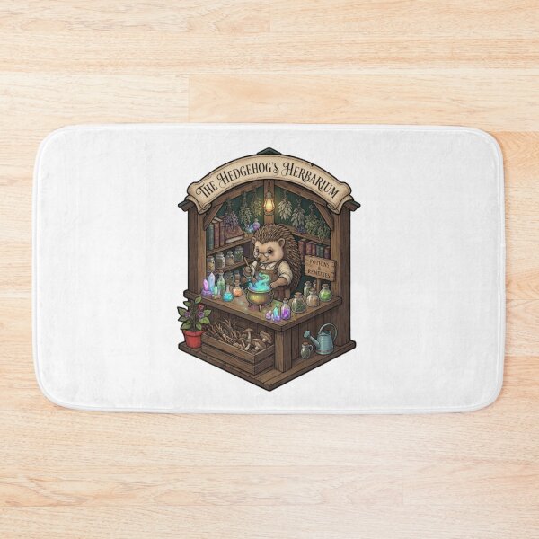 Item preview, The Hedgehog's Herbarium | Enchanted Potion Apothecary | Cottagecore Hedgehog Magic Shop designed and sold by MrDev.
