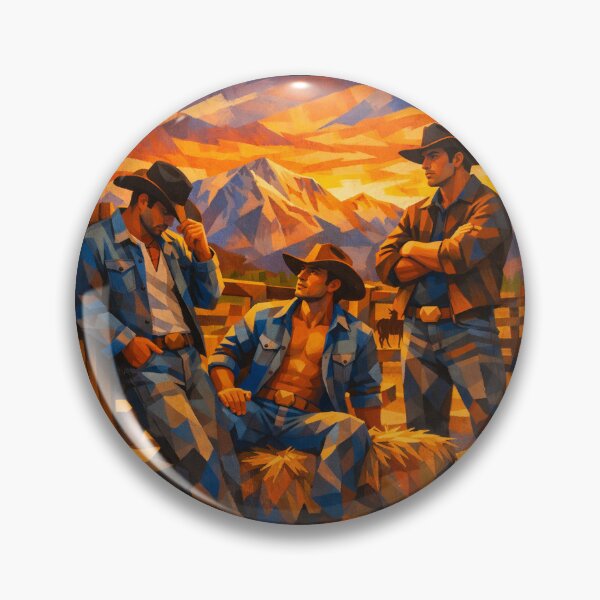 Item preview, Cubist Gay Denver Sundowner Leather Cowboys Gay Pride Graphic Design designed and sold by ItsAKinkThing.