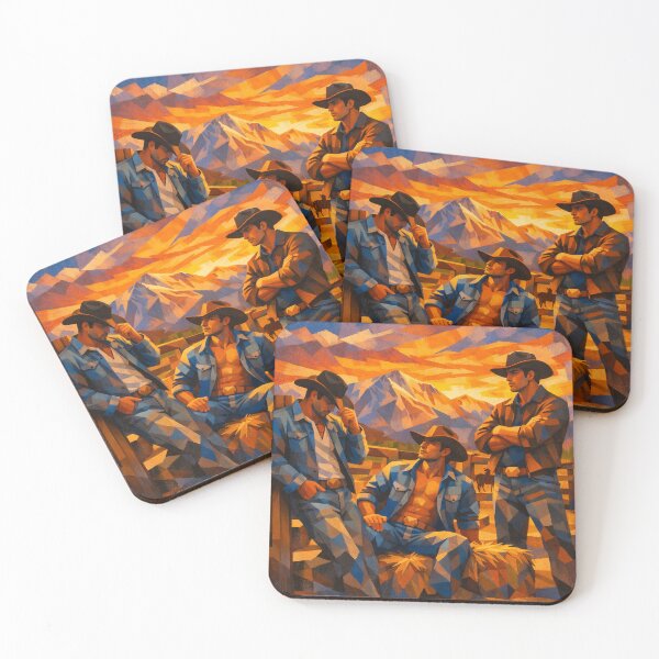 Item preview, Cubist Gay Denver Sundowner Leather Cowboys Gay Pride Graphic Design designed and sold by ItsAKinkThing.