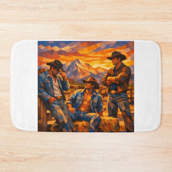 Item preview, Cubist Gay Denver Sundowner Leather Cowboys Gay Pride Graphic Design designed and sold by ItsAKinkThing.