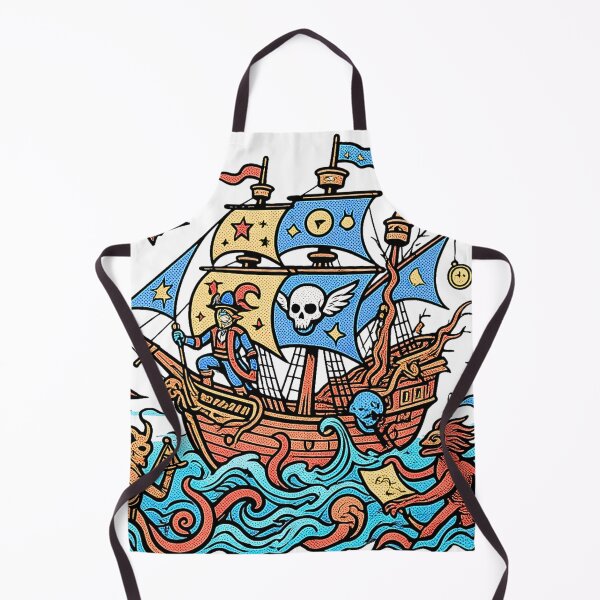 Item preview, Vintage Pirate Ship Sea Monsters Traditional Tattoo Art designed and sold by rich-moda.