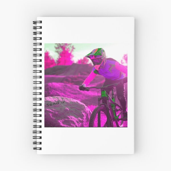 Item preview, Hyper-Vibrant Pink Mountain Biking Action designed and sold by joinertees.