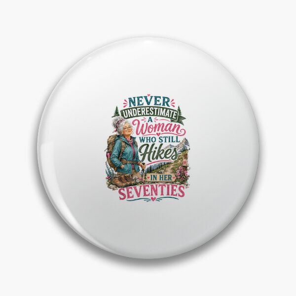 Item preview, Funny Woman Hiking in Her Seventies Vintage Outdoor Adventure Design designed and sold by kiralynstration.