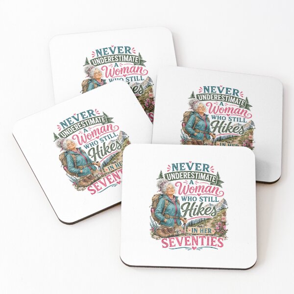 Item preview, Funny Woman Hiking in Her Seventies Vintage Outdoor Adventure Design designed and sold by kiralynstration.
