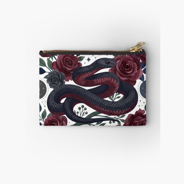 Item preview, Dark Romance Red-Bellied Black Snake Gothic Bookish Floral Art designed and sold by WildbuntingStudio.