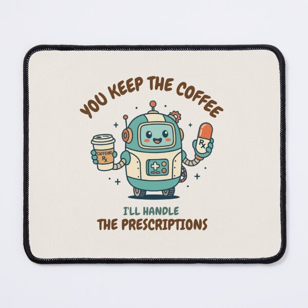 Item preview, You Keep the Coffee I'll Handle the Prescriptions | Funny Pharmacist Robot T-Shirt designed and sold by ElShubrawy.
