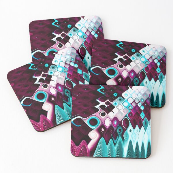 Item preview, Cascade: Intricate Abstract Magenta and Cyan Fractal Pattern designed and sold by Vicky Brago-Mitchell®.