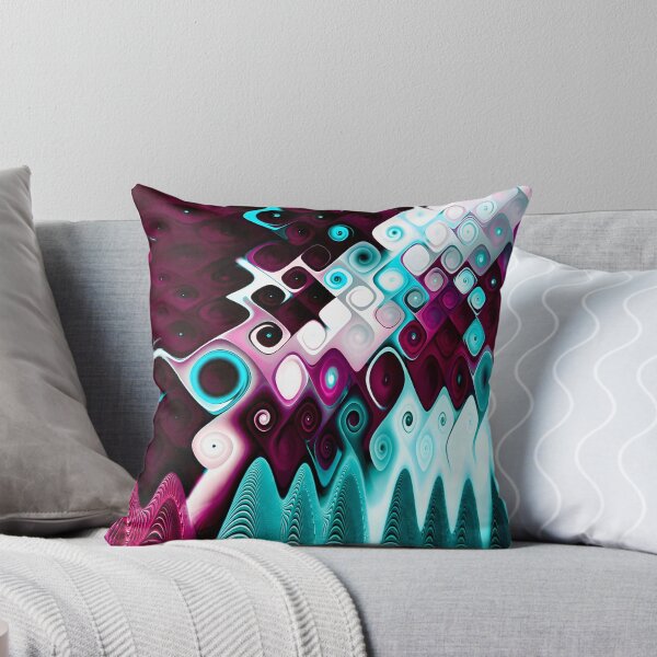Item preview, Cascade: Intricate Abstract Magenta and Cyan Fractal Pattern designed and sold by Vicky Brago-Mitchell®.
