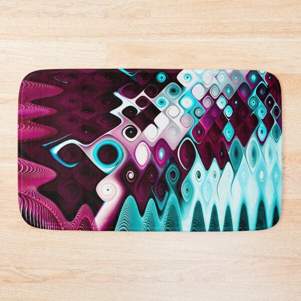 Item preview, Cascade: Intricate Abstract Magenta and Cyan Fractal Pattern designed and sold by Vicky Brago-Mitchell®.