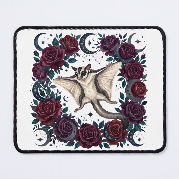 Item preview, Dark Romance Sugar Glider Gothic Bookish Floral Art designed and sold by WildbuntingStudio.
