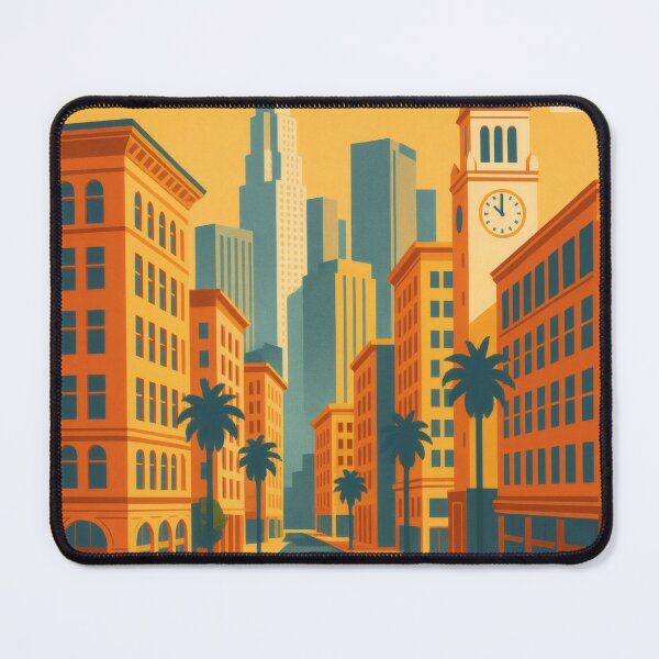 Item preview, Retro Pop Art Poster Illustration of Los Angeles | Bold California City Print with Hollywood Sign, Palm Trees & Downtown Skyline | Vintage West Coast Travel Wall Art Decor designed and sold by PaintedPixels01.