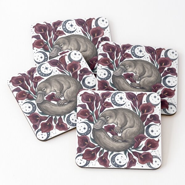 Item preview, Dark Romance Platypus Gothic Bookish Floral Art designed and sold by WildbuntingStudio.