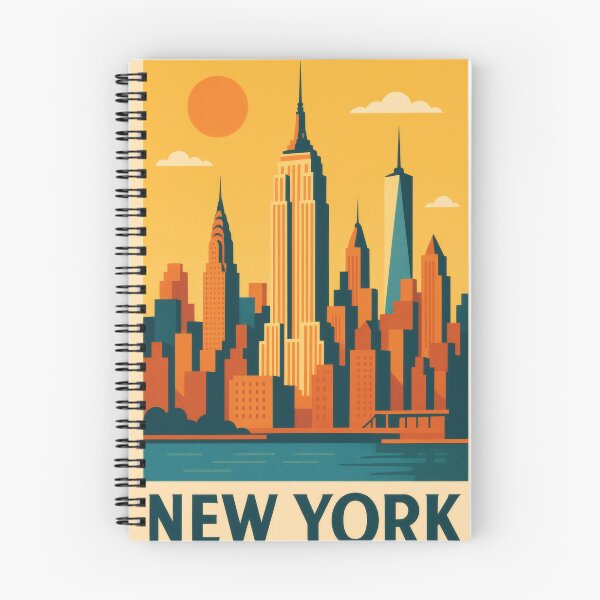 Item preview, Retro Pop Art Poster Illustration of New York City | Bold Manhattan Skyline Print with Statue of Liberty, Empire State Building & Brooklyn Bridge | Vintage Urban Wall Art Decor designed and sold by PaintedPixels01.