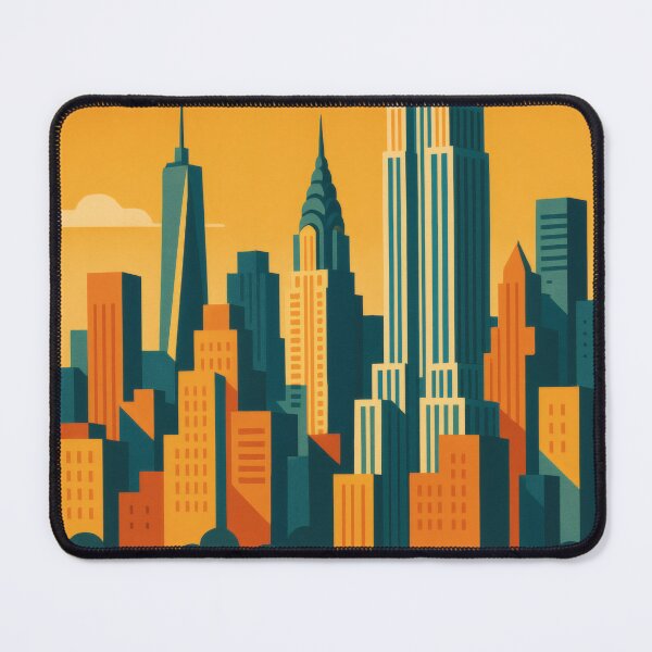 Item preview, Retro Pop Art Poster Illustration of New York City | Bold Manhattan Skyline Print with Statue of Liberty, Empire State Building & Brooklyn Bridge | Vintage Urban Wall Art Decor designed and sold by PaintedPixels01.