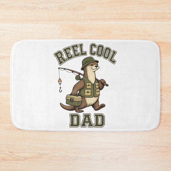Item preview, Reel Cool Dad Otter Fishing Retro designed and sold by QuiteOrbit.