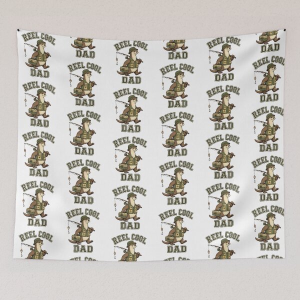Item preview, Reel Cool Dad Otter Fishing Retro designed and sold by QuiteOrbit.