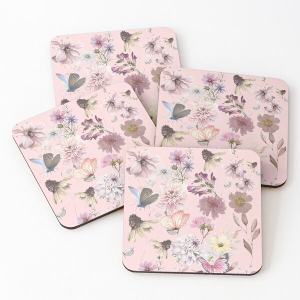 Item preview, Ethereal Soft Pink Garden & Butterfly Study designed and sold by RahniNM.