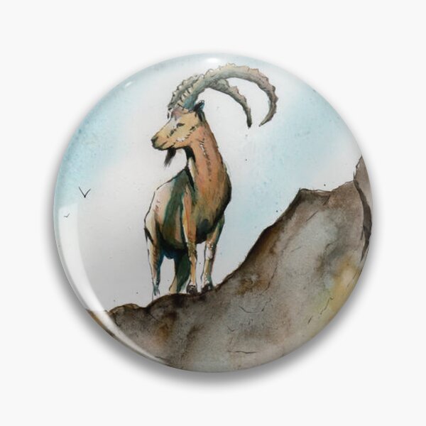 Item preview, Mountain Ibex Watercolor Wildlife designed and sold by ZachMurphyArt.