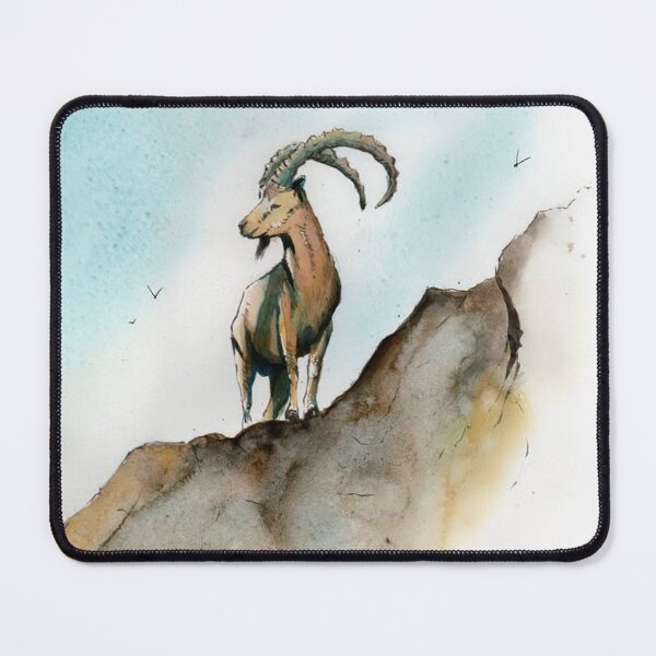 Item preview, Mountain Ibex Watercolor Wildlife designed and sold by ZachMurphyArt.