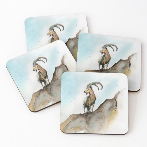 Item preview, Mountain Ibex Watercolor Wildlife designed and sold by ZachMurphyArt.