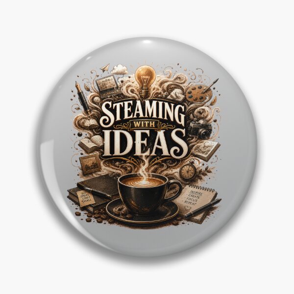 Item preview, Steaming With Ideas Creative Coffee Quote designed and sold by pradeepvisuals.