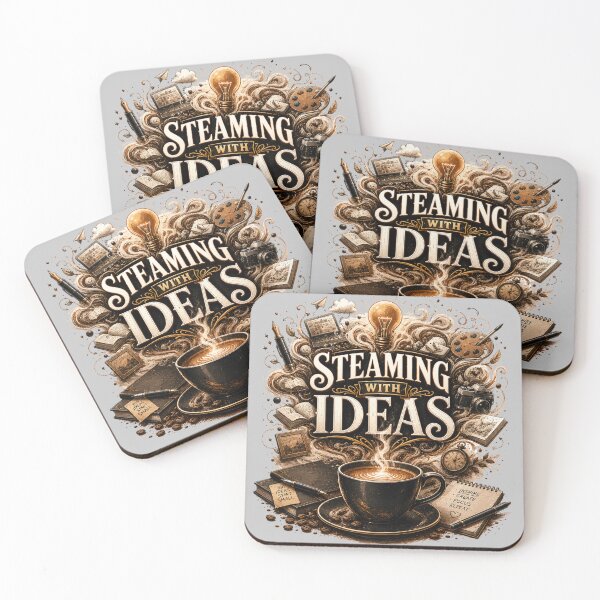 Item preview, Steaming With Ideas Creative Coffee Quote designed and sold by pradeepvisuals.