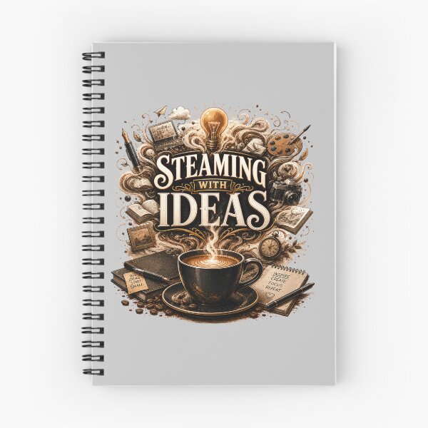 Item preview, Steaming With Ideas Creative Coffee Quote designed and sold by pradeepvisuals.