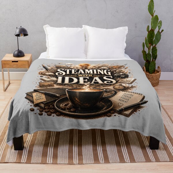 Item preview, Steaming With Ideas Creative Coffee Quote designed and sold by pradeepvisuals.