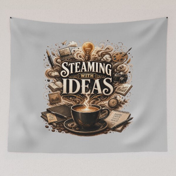 Item preview, Steaming With Ideas Creative Coffee Quote designed and sold by pradeepvisuals.