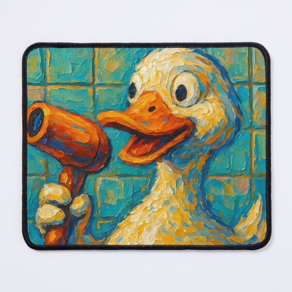 Item preview, Abstract Impasto Painting of Singing Duck Serenade | Whimsical Cute Duck Illustration | Colorful Modern Farmhouse Animal Wall Art Print designed and sold by PaintedPixels01.