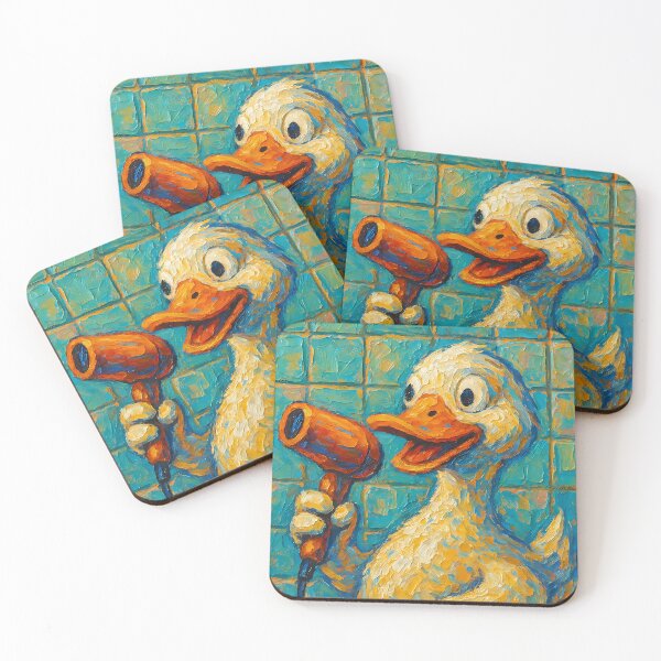 Item preview, Abstract Impasto Painting of Singing Duck Serenade | Whimsical Cute Duck Illustration | Colorful Modern Farmhouse Animal Wall Art Print designed and sold by PaintedPixels01.
