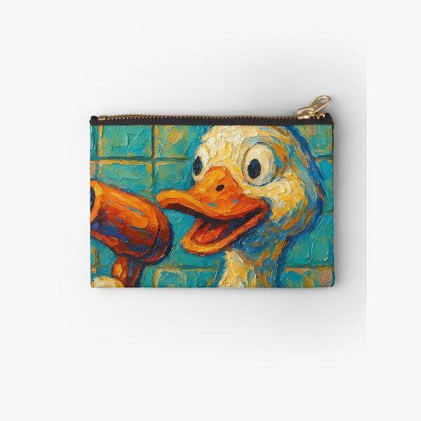 Item preview, Abstract Impasto Painting of Singing Duck Serenade | Whimsical Cute Duck Illustration | Colorful Modern Farmhouse Animal Wall Art Print designed and sold by PaintedPixels01.
