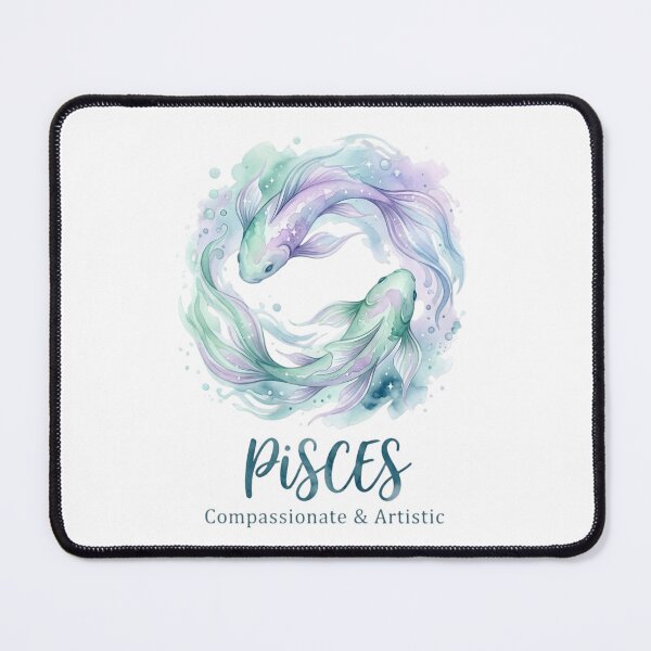 Item preview, Pisces Zodiac Sign Watercolor Fish | Compassionate & Artistic | Daily Horoscope Astrology Art designed and sold by Bhaskar Digital Art.