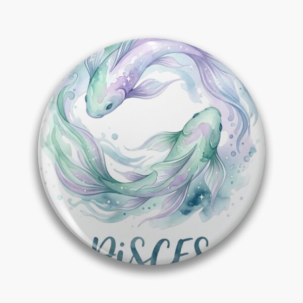Item preview, Pisces Zodiac Sign Watercolor Fish | Compassionate & Artistic | Daily Horoscope Astrology Art designed and sold by Bhaskar Digital Art.