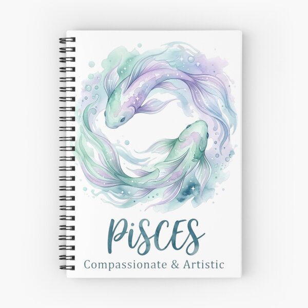 Item preview, Pisces Zodiac Sign Watercolor Fish | Compassionate & Artistic | Daily Horoscope Astrology Art designed and sold by Bhaskar Digital Art.