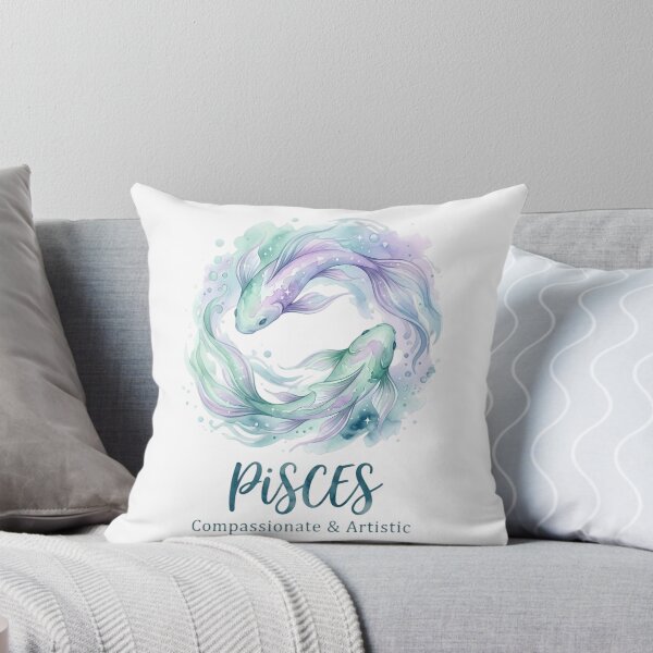 Item preview, Pisces Zodiac Sign Watercolor Fish | Compassionate & Artistic | Daily Horoscope Astrology Art designed and sold by Bhaskar Digital Art.