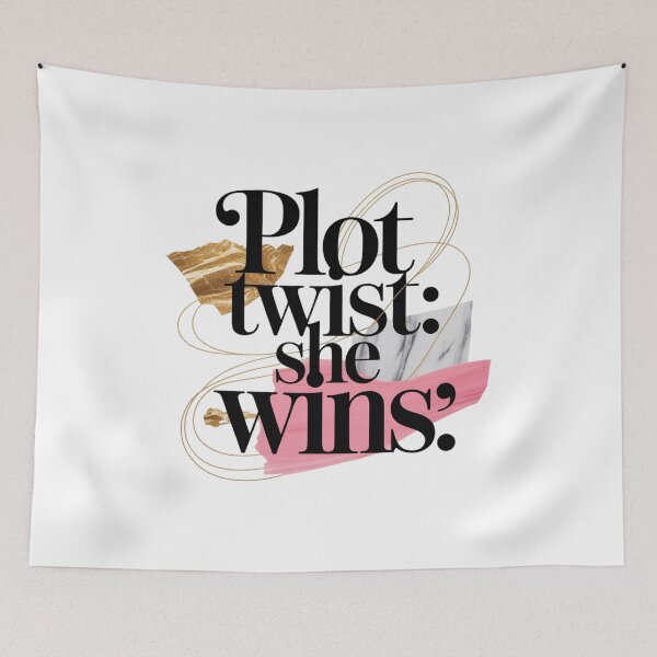 Item preview, Plot Twist She Wins. Bold Feminine Empowerment Quote. Modern Aesthetic Motivation designed and sold by Aarvya Fashion Club ( A.F.C ).