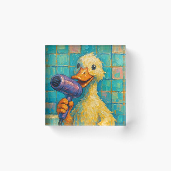 Item preview, Abstract Impasto Painting of Singing Duck Serenade | Whimsical Cute Duck Illustration | Colorful Modern Farmhouse Animal Wall Art Print designed and sold by PaintedPixels01.
