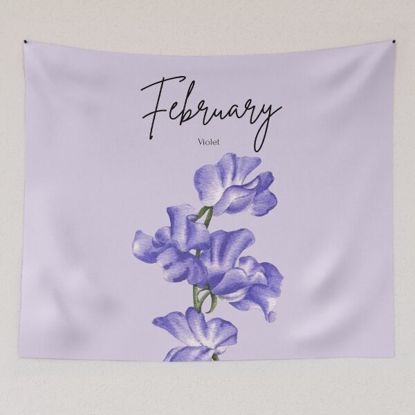 Item preview, February Birth Flower Violet Delicate Aesthetic Floral designed and sold by Cozy Moss Studio.