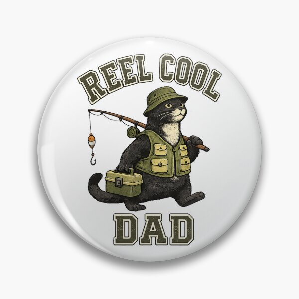 Item preview, Cool Dad cat Angler Vintage Design designed and sold by QuiteOrbit.