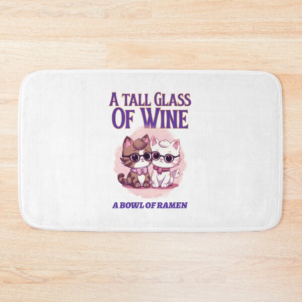 Item preview, Wine Pairing Art design with 2 cool cats "A Tall Glass Of Wine & A Bowl Of Ramen Essential t shirt and other items designed and sold by MKTreasures.