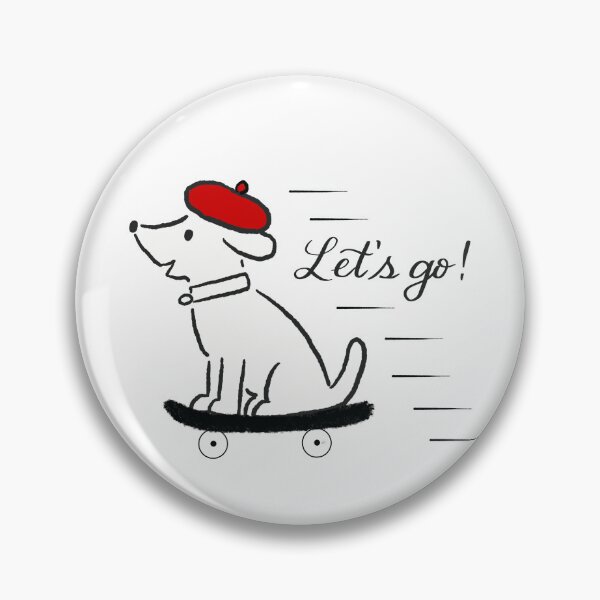 Item preview, Let's go! Cute Skateboarding Dog designed and sold by pinkstickstore.