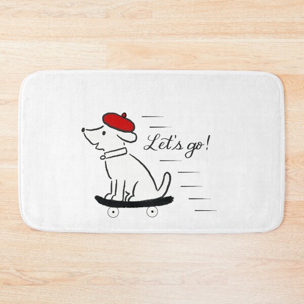 Item preview, Let's go! Cute Skateboarding Dog designed and sold by pinkstickstore.