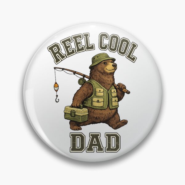 Item preview, Vintage Reel Cool Dad Fishing bear designed and sold by QuiteOrbit.