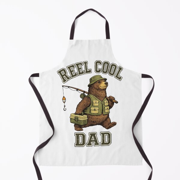 Item preview, Vintage Reel Cool Dad Fishing bear designed and sold by QuiteOrbit.