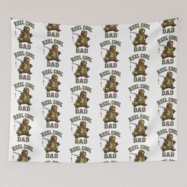 Item preview, Vintage Reel Cool Dad Fishing bear designed and sold by QuiteOrbit.