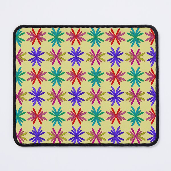 Item preview, Colorful Seamless Geometric Floral Pattern with Abstract Flowers on Pastel Yellow Background designed and sold by AjjimaJKM.