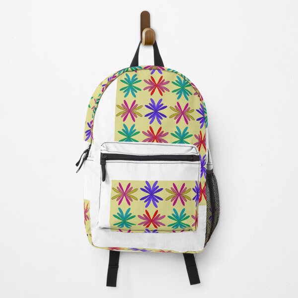 Item preview, Colorful Seamless Geometric Floral Pattern with Abstract Flowers on Pastel Yellow Background designed and sold by AjjimaJKM.