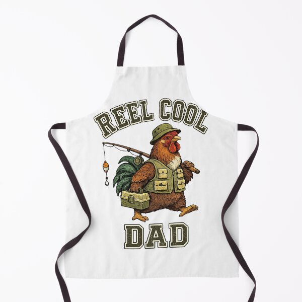 Item preview, Reel Cool Dad rooster Fishing Retro designed and sold by QuiteOrbit.